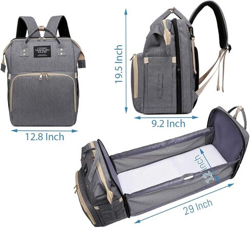 SALIFA Diaper Bag Backpack with Changing Station, Foldable Baby Diaper Bags Large Capacity Waterproof USB Charging Port, Mummy Bag for Baby Boy Girl, Pink in Saudi Arabia