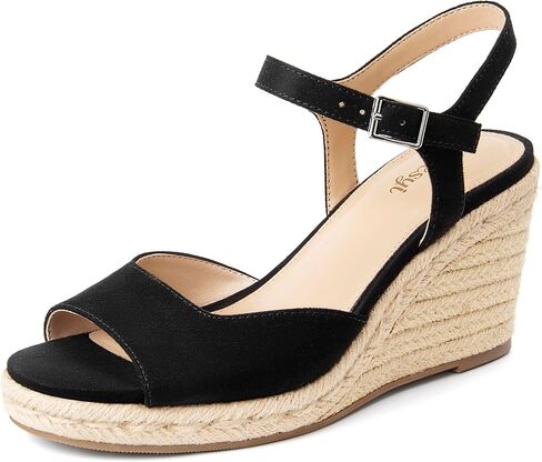 Women's Wedge Platform Sandals Braided Espadrilles Ankle Strap Open Toe Buckle Sandals Comfortable Summer Shoes in Saudi Arabia