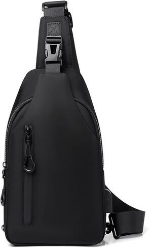 Waterproof Sling Bags Mens Shoulder Crossbody Backpack,Outdoor Lightweight Bag with USB Charging Port& Headphone in Saudi Arabia