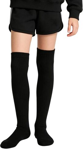 Kids Soccer Socks Soft Novelty Blue Red Striped Knee High Baseball Football Softball Long Tube Socks for Youth Girls in Saudi Arabia
