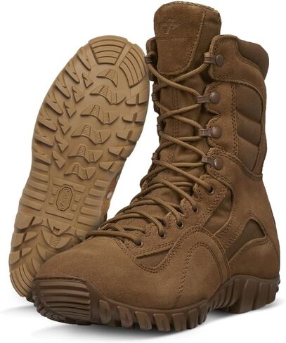 Tactical Research Khyber TR550WPINS 8 Inch Combat Boots For Men - Army OCP ACU Lightweight Waterproof and 400g Insulated Coyote Brown Leather With Vibram Ibex Outsole in Saudi Arabia