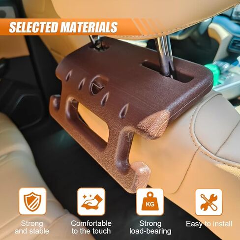 Car Headrest Grab Handle with Hook, Heavy Duty Car Rear Seat Passenger Assist Grip, Universal Automotive Interior Safety Handle Accessories for SUV, Truck, Pickup (Black) in Kuwait