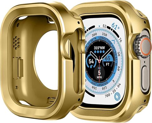 Miimall for Apple Watch Ultra 1 2 3 49mm Case Hard Electroplating PC Frame [Without Screen Protector] Ultra-Thin Woman Man Protective Bumper Shell Case for Apple Watch Ultra 3/2 49mm(Gold) in Kuwait