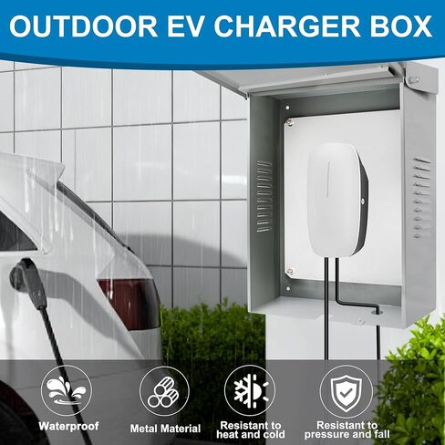 سقف واقٍ لمحطة شحن المركبات الكهربائية، غطاء شاحن EV مقاس 15.7 بوصة × 11.8 بوصة × 15.3 بوصة، غطاء شاحن جداري مقاوم للطقس والأشعة فوق البنفسجية في الهواء الطلق لسيارات تيسلا ومعظم شواحن السيارات الكهربائية (أبيض) in Saudi Arabia