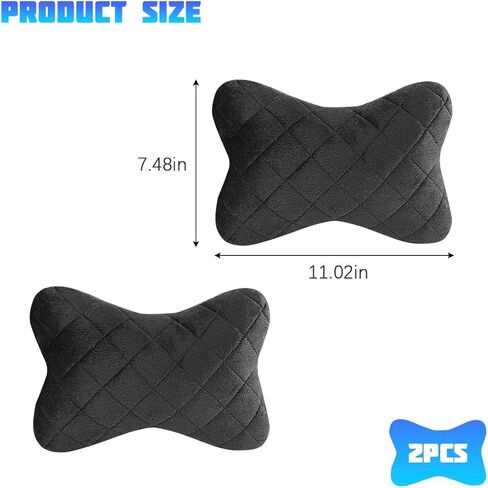 2PCS Bling Car Headrest Pillow, Crystal Rhinestone Vehicle Head Neck Rest Cushion for Driving Fatigue Relief, Soft Ergonomic Neck Support Headrest Pad, Universal Auto Accessories in Saudi Arabia