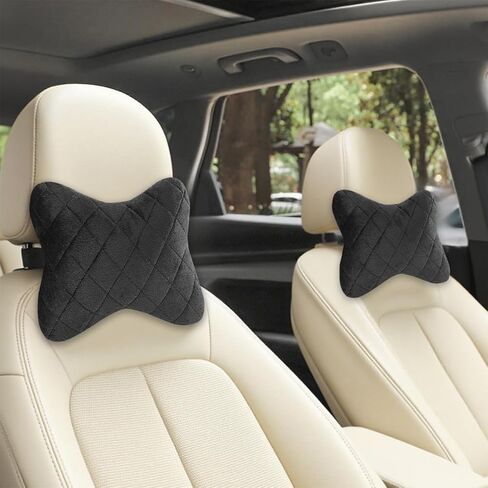 2PCS Bling Car Headrest Pillow, Crystal Rhinestone Vehicle Head Neck Rest Cushion for Driving Fatigue Relief, Soft Ergonomic Neck Support Headrest Pad, Universal Auto Accessories in Saudi Arabia