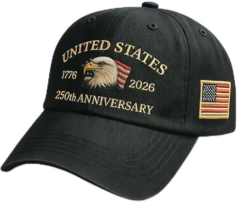 USA 250th Anniversary Hat – 1776-2026 Patriotic Baseball Cap with Eagle Embroidery, Adjustable for Men and Women in Saudi Arabia