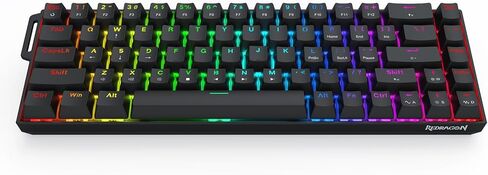 Redragon K631 PRO SE 65% 3-Mode Wireless RGB Gaming Keyboard، 68 مفتاحًا لوحة مفاتيح ميكانيكية مدمجة قابلة للتبديل السريع مع مقبس PCB مجاني للتبديل السريع ولوحة شفافة، مفتاح خطي هادئ مخصص in Kuwait