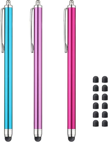 Stylus Pens for Touch Screens iPad iPhone Kindle Fire (Pink/Purple/Aqua Blue) in Kuwait
