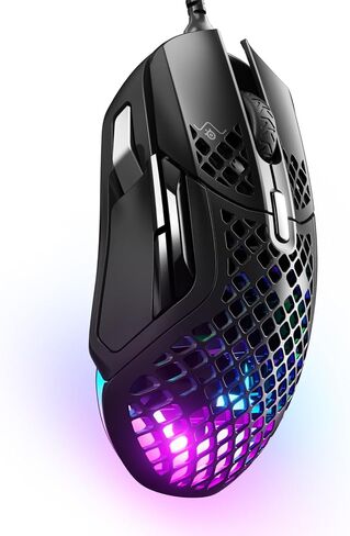 SteelSeries Aerox 5 Wireless - Holey RGB Gaming Mouse - Ultra-lightweight Water Resistant Design - 9 Buttons – Bluetooth/2.4 GHz - 18K DPI TrueMove Air Optical Sensor | 74g lightweight design with 9 programmable buttons and 18000 CPI for precision, durabi in Kuwait