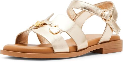 Steve Madden Girls Shoes Girls Haydlyn Flat Sandal, Gold, 2 Little Kid in Saudi Arabia