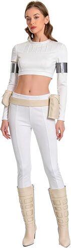 Womens Cosplay Costume Queen White Dress Suits Full Set Outfits Halloween Costume Adults in Saudi Arabia