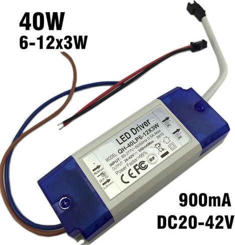 Constant Current LED Driver Power Supply 900mA 20W 30W 40W 6-12x3W LED Driver DC20-42V Plastic Case Lighting(10 PCS) in Saudi Arabia