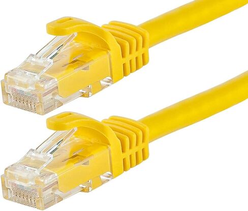 Monoprice Cat5e Ethernet Patch Cable - Snagless RJ45, Stranded, 350Mhz, UTP, 24AWG, 7 Feet, Yellow - Flexboot Series in Saudi Arabia