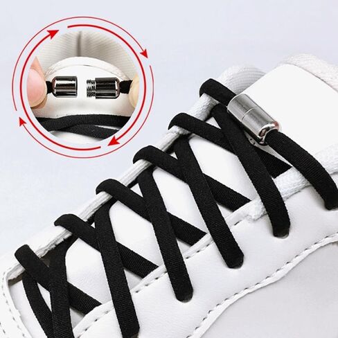Elastic No-Tie Shoelaces, Slip-On Polyester Laces for Sneakers, Quick-Lock Design, Perfect for Sports and Casual Shoes in Saudi Arabia