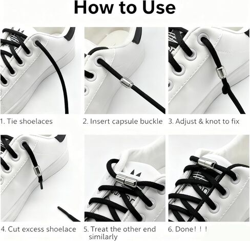 Elastic No-Tie Shoelaces, Slip-On Polyester Laces for Sneakers, Quick-Lock Design, Perfect for Sports and Casual Shoes in Saudi Arabia
