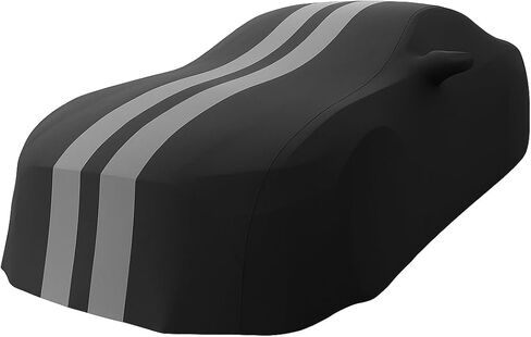2005-2025 Mustang Indoor Car Cover - High End Custom Fit - Sport Series Dust Proof Stripes for Ford Mustang V6/Ecoboost/GT/Bullitt/Shelby GT350 (Black/Red) in Saudi Arabia
