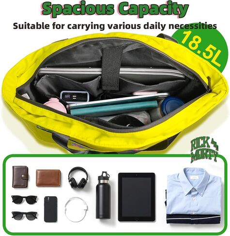 OtRainbow Rick and Morty Tote Bag for Women&Men,Multi-purpose Travel Tote with Front Pockets,Perfect for School,Work, Travel in Saudi Arabia