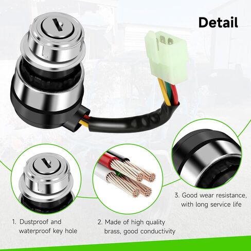 5 Pin Go Kart Ignition Switch with Key for Massimo Taotao Mini Jeep 110cc 125cc 150cc 200cc 250cc Coolster Sunl Go Cart UTV Chinese ATV Dune Buggy DF200GKV GKD200 BK200 Replacement Parts (2PCS) in Saudi Arabia
