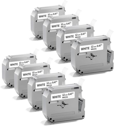 Greateam Compatible Brother M Tape 9mm M-K221 M221 MK221 MK-221s Replaced for Brother P-Touch PT-M95 PT70BM PT-70 PT-65 PT-80 PT-90 Label Tape 3/8Inch,9mm x 8m,Black on White, 4 Pack in Kuwait