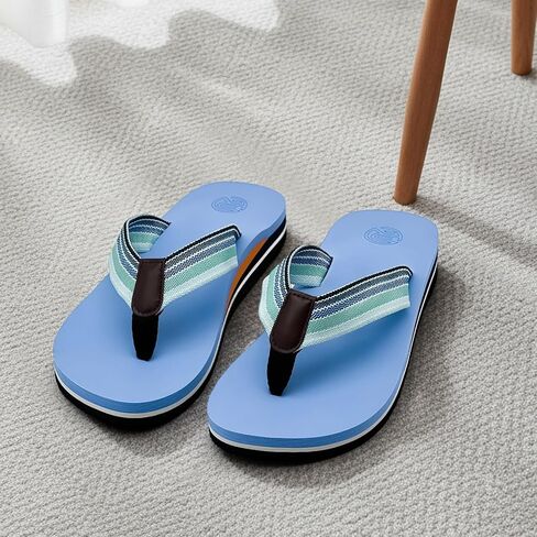 Flip Flops for Women-Arch Support Woven Strap Yoga Mat Cushion Lightweight Slip On Sandals for Summer Beach Indoor Outdoor in Saudi Arabia