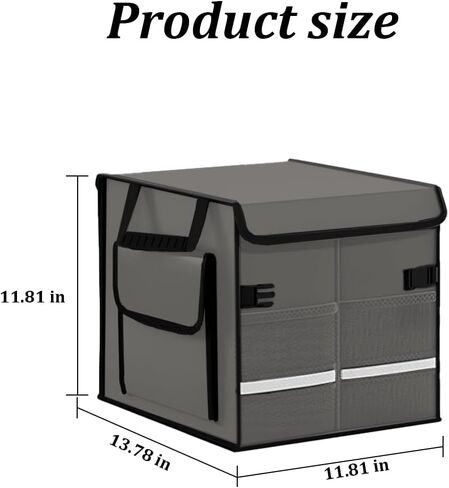 Car Trunk Organizer, Collapsible Multi Compartment Waterproof Sturdy Vehicle Trunk Container Box, Sturdy Automotive Interior Storage Organization, Universal for SUV Caravan Truck (Black) in Saudi Arabia