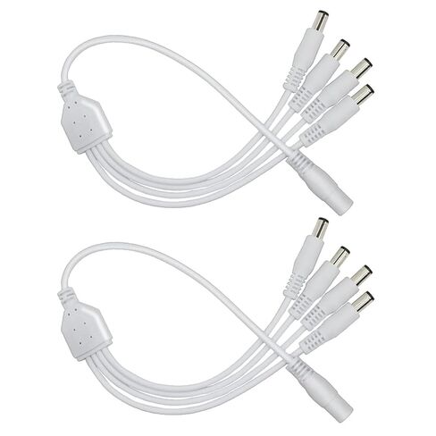 2 حزمة أبيض 1 ذكر إلى 4 أنثى الطريق العاصمة كابل اسطوانة قابس 5.5 × 2.1 مم لكاميرا CCTV LED شريط إضاءة وأكثر من ذلك in Kuwait