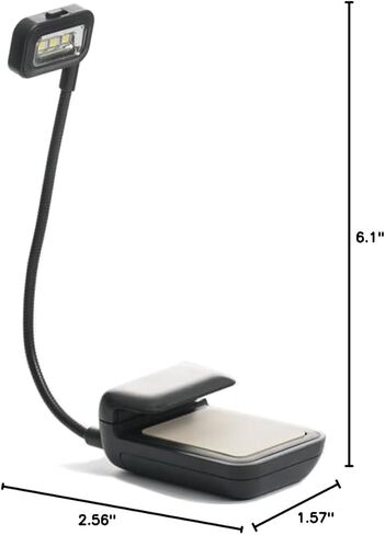 مصباح قراءة LED بمشبك TFY مع مستويين من شدة التجويف لجهاز Kindle وأجهزة القراءة الإلكترونية الأخرى والأجهزة اللوحية والكتب بالإضافة إلى حامل حزام اليد الإضافي لقارئات Kindle الإلكترونية مقاس 6 بوصات - أبيض in Kuwait
