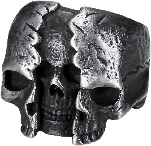 Jude Jewelers Retro Vintage Antique Stainless Steel Gothic Skull Death Halloween Biker Cocktail Party Ring in Saudi Arabia