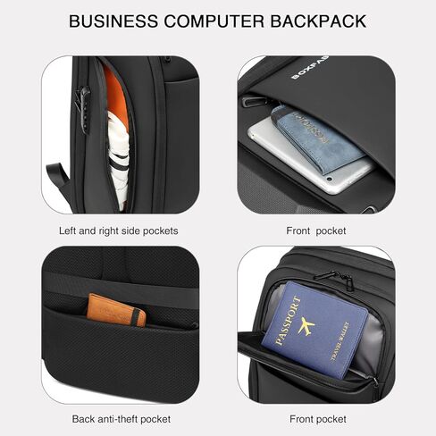 Travel Anti Theft Laptop Backpack, Water Resistant Business Backpack with USB Charging Port, Carry on Tech Backpack, Work Computer Backpack Gift for Men for Office Fits 17.3 Inch Laptop in Saudi Arabia