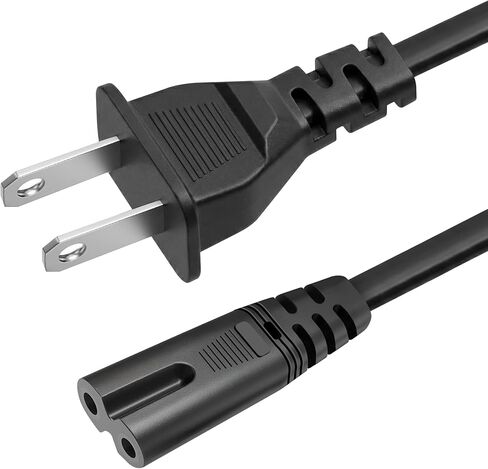 سلك الطاقة AC 2 Prong C8 5ft Standard 2-Slot للتلفزيون PS4 PS5 مكبر الصوت مراقب Xbox استبدال كابل الطاقة الجداري باللون الأسود in Kuwait