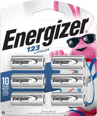 Energizer 123 6 Lithium Batteries - Pack of 6 (Silver) in Kuwait