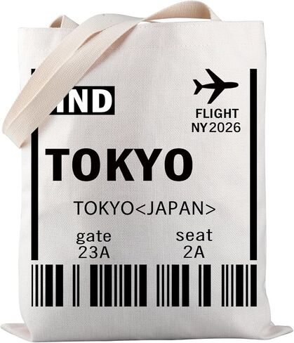 PWHAOO TOKYO TRAVEL TOTE - حقيبة سفر بطاقات الصعود إلى اليابان - هدية يابانية للمسافر العالمي in Saudi Arabia