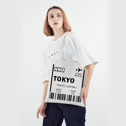 PWHAOO TOKYO TRAVEL TOTE - حقيبة سفر بطاقات الصعود إلى اليابان - هدية يابانية للمسافر العالمي in Saudi Arabia