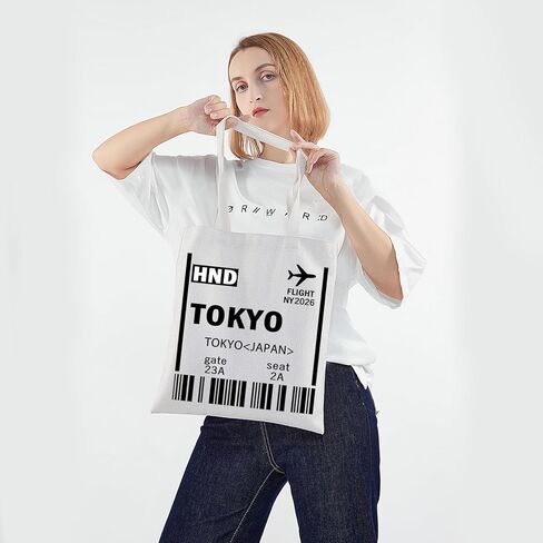 PWHAOO TOKYO TRAVEL TOTE - حقيبة سفر بطاقات الصعود إلى اليابان - هدية يابانية للمسافر العالمي in Saudi Arabia