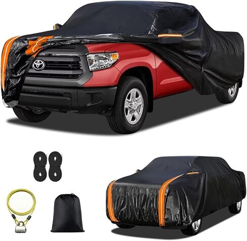 10 Layers Truck Cover Custom Fit for Toyota Tundra Double 2007-2024 Cab/Crew Max Cab Silverado 1500 Ford F150 RAM 1500, Full Exterior Car Covers for Automobiles, Up to 235 inch, 5.5 Bed L in Saudi Arabia