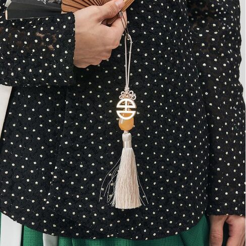 Korean Norigae Tassel Charm with Gemstone, Traditional Hanbok Keychain & Bag Charm in Saudi Arabia