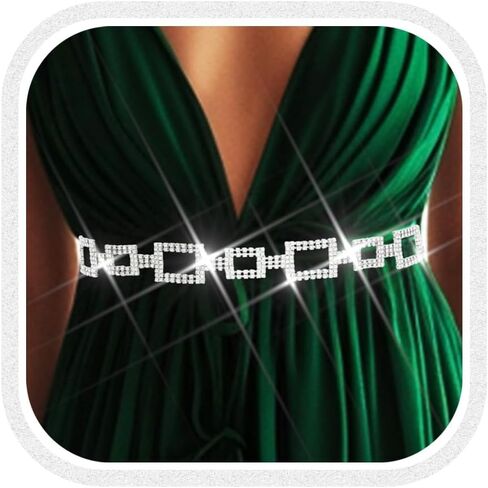 Bodiy Rhinestone Belt Belt Silver Weist Cern in Saudi Arabia