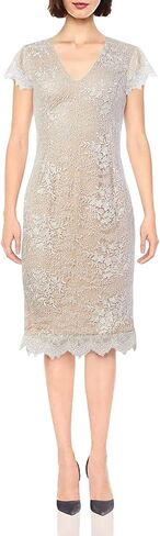 Calvin Klein Women's V-Neck Cocktail Dress with Scalloped Hem in Saudi Arabia