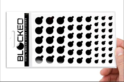 Blocked Original Vinyl Webcam Cover Stickers | Restickable & Stackable Privacy Covers | for All Camera-endable Devices | 3-Sizes | 57 Black Tabbed (Muted Matte) in Saudi Arabia