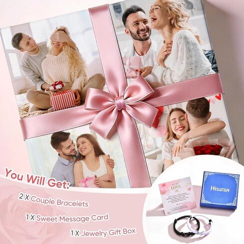 Hisatan Personalized Infinity Love Knot Bracelet for Couple - Relationship Braided Couple Promise Bracelets Set Gifts for Him Her, Forever Linked Together Valentine Day for Men Women in Saudi Arabia