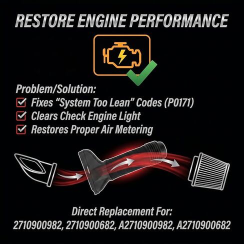 Air Intake Hose Pair Left & Right Compatible with Mercedes-Benz S550 S63 AMG W222 C217 4.7L 5.5L V8 - Engine Air Duct Replaces 2780904982 2780905082 in Saudi Arabia