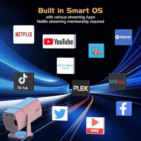 جهاز عرض TMY 1080P مع شاشة 120 بوصة، مع 5G WiFi وBluetooth 5.1، جهاز عرض محمول يدعم 450ANSI 4K، لأجهزة iOS/Android/PC/TV Stick/HDMI/AV/USB، جهاز عرض أفلام للاستخدام الداخلي والخارجي in Saudi Arabia