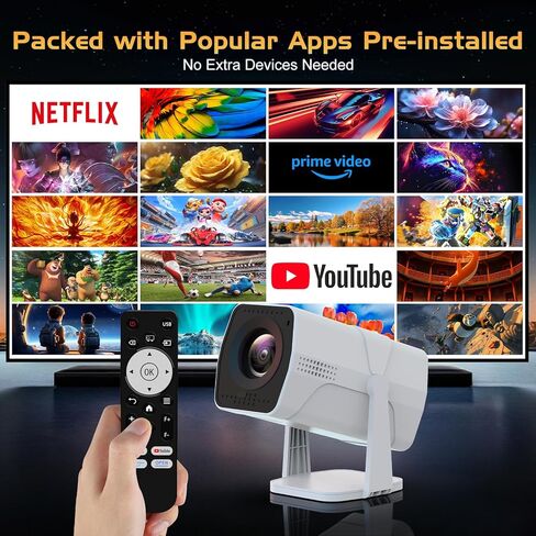 جهاز عرض TMY 1080P مع شاشة 120 بوصة، مع 5G WiFi وBluetooth 5.1، جهاز عرض محمول يدعم 450ANSI 4K، لأجهزة iOS/Android/PC/TV Stick/HDMI/AV/USB، جهاز عرض أفلام للاستخدام الداخلي والخارجي in Saudi Arabia