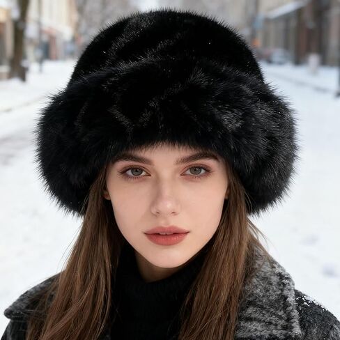 Women's Winter Bucket Plush Warm Hat, Fashionable Hats in Cold Weather Outdoor Activities in Saudi Arabia