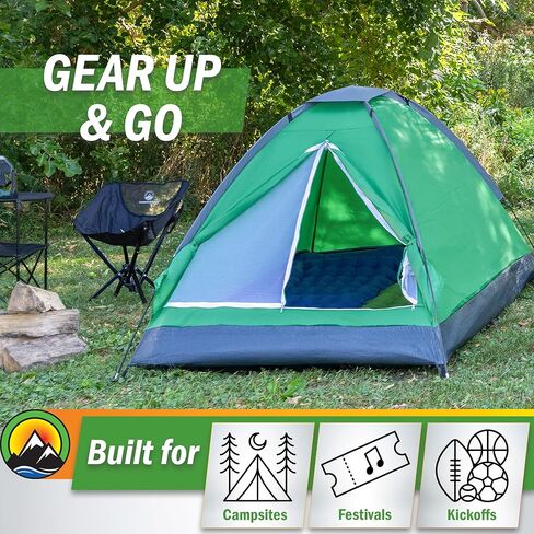2-Person Tent - Water-Resistant Dome Tent with Removable Rain Fly and Carry Bag for Camping, Backpacking, Hiking, and Festivals by Wakeman (Red) in Saudi Arabia
