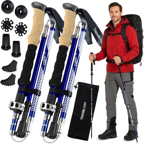 Trekology Trek-Z Collapsible Hiking & Trekking Poles - Balance Support for Seniors, Women, and Men, 2pc Per Set in Saudi Arabia