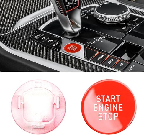 Jaronx متوافق مع BMW Sports Red Start Start Button 2018-2024 ، غطاء زر بدء تشغيل المحرك ل BMW 1 'F40/2' in Kuwait