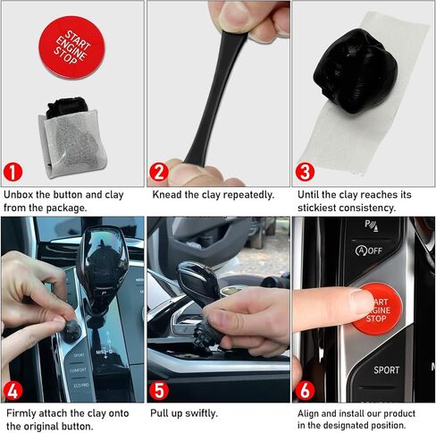 Jaronx متوافق مع BMW Sports Red Start Start Button 2018-2024 ، غطاء زر بدء تشغيل المحرك ل BMW 1 'F40/2' in Kuwait