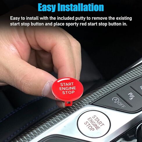 Jaronx متوافق مع BMW Sports Red Start Start Button 2018-2024 ، غطاء زر بدء تشغيل المحرك ل BMW 1 'F40/2' in Kuwait